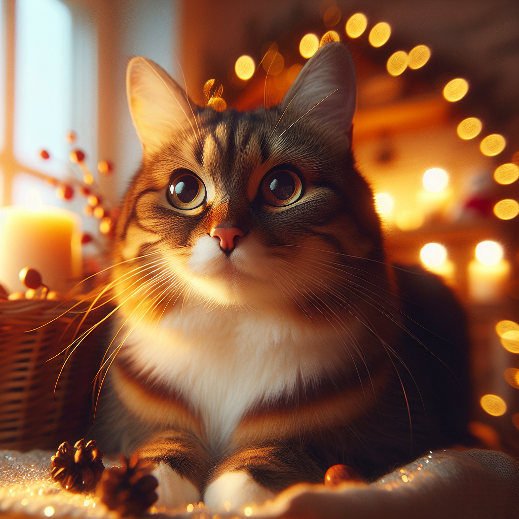 A tabby cat exploring a moonlit garden