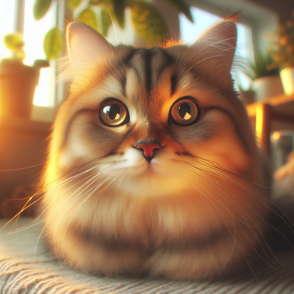 A fluffy tabby cat stretching in the morning sun.