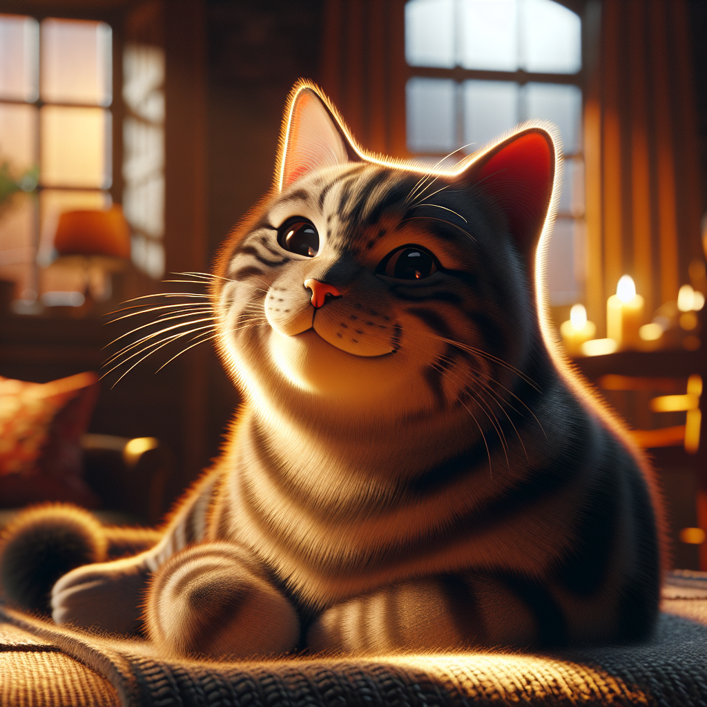 Whiskers, the tabby cat, exploring a moonlit garden