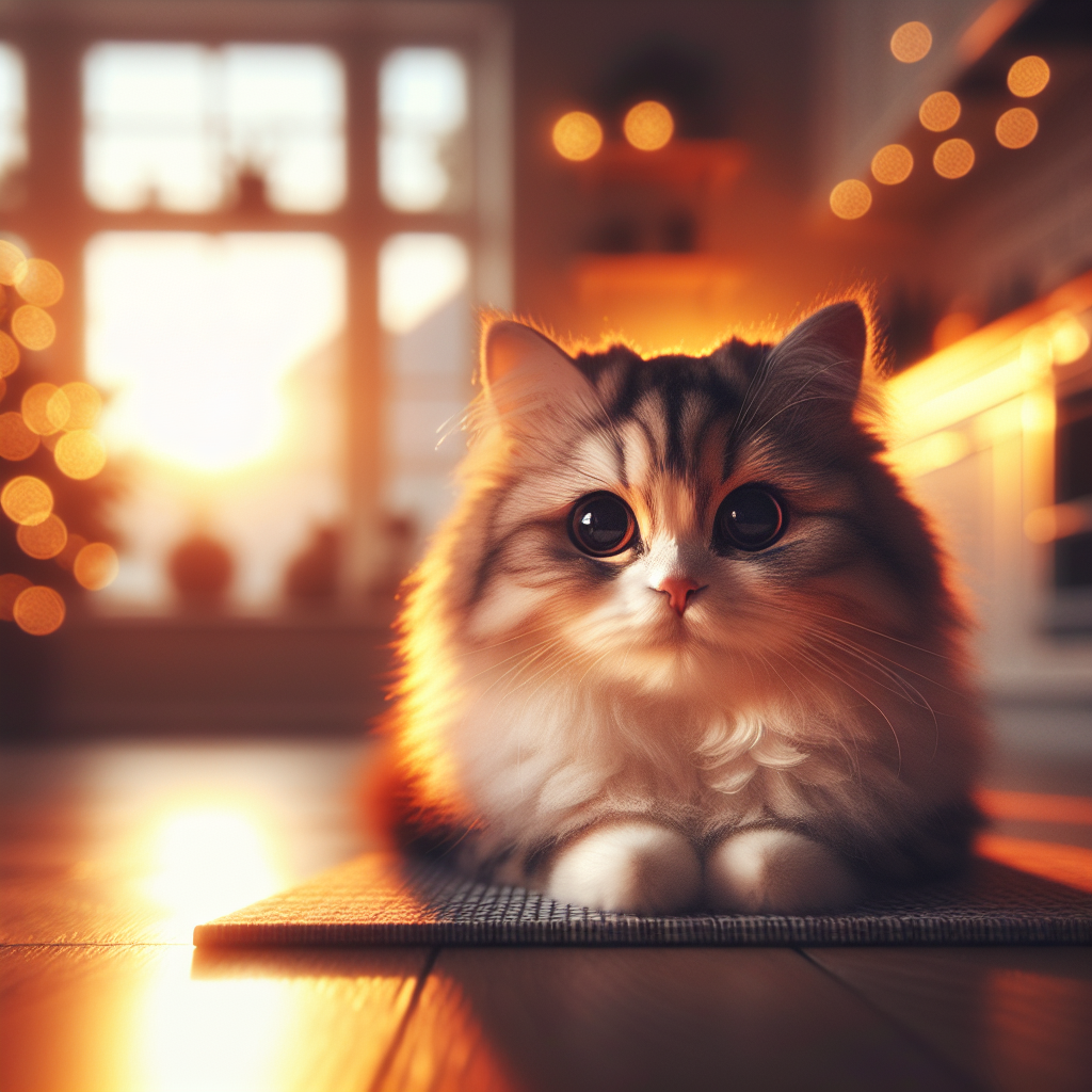 A tabby cat named Whiskers basking in morning sunlight.