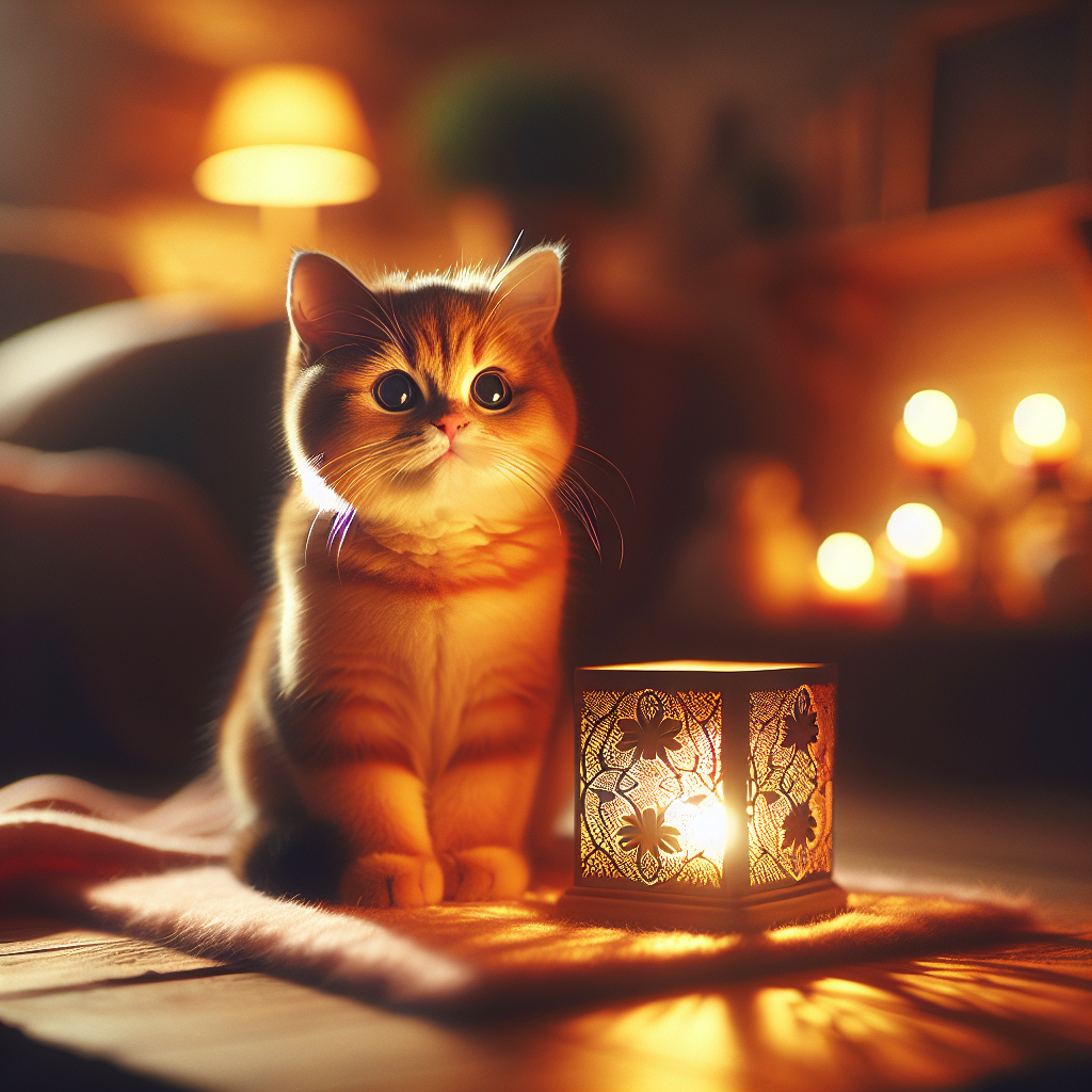 A tabby cat exploring a garden at dusk