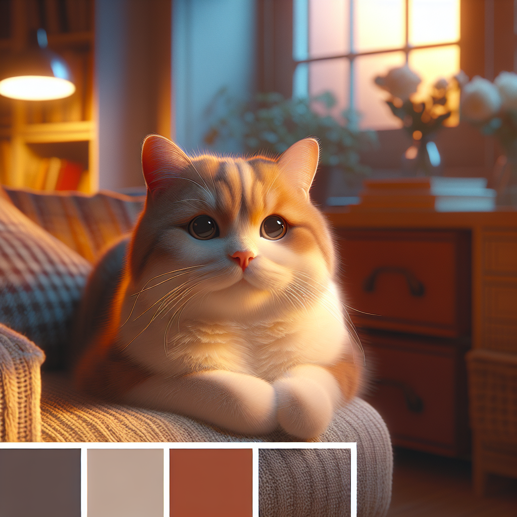 A fluffy tabby cat exploring a moonlit garden