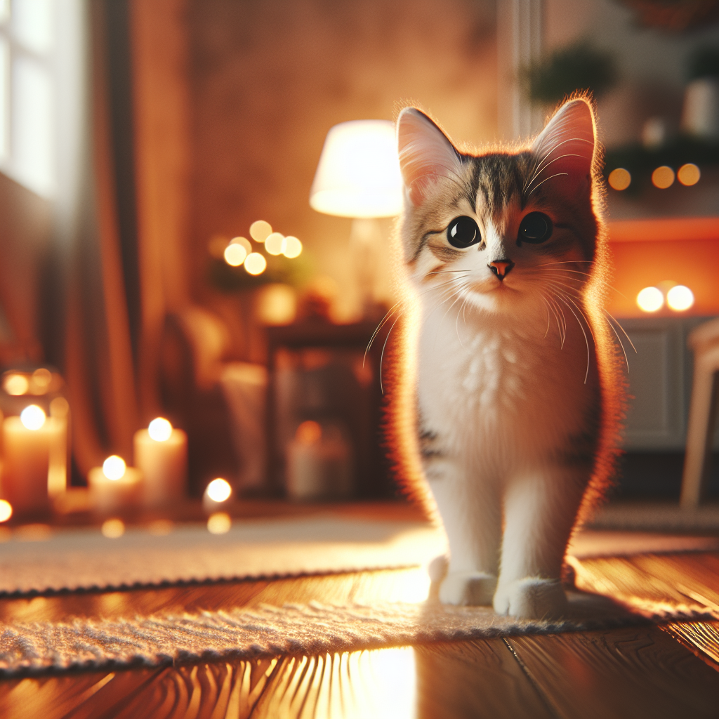 Cat exploring a moonlit garden