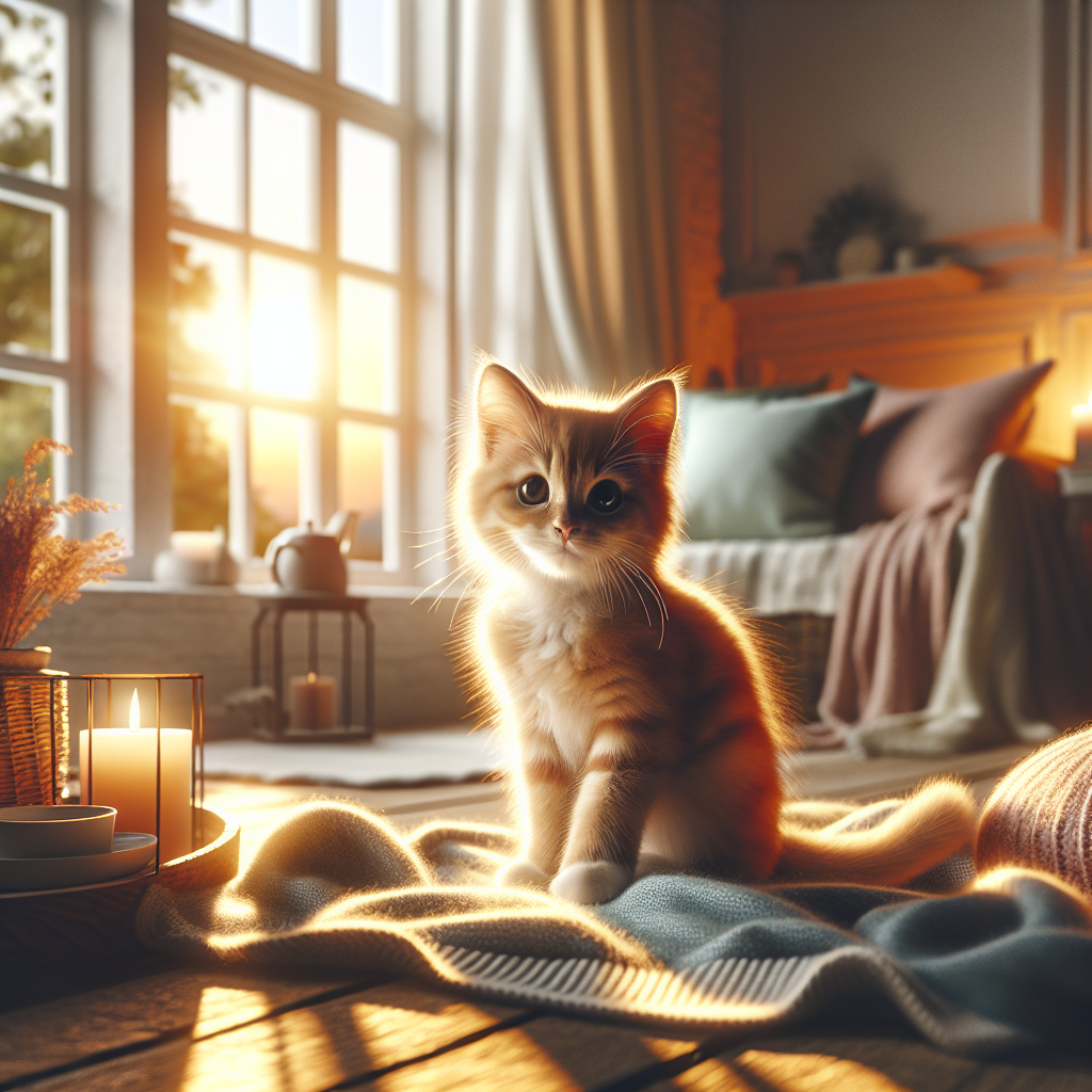 A fluffy gray cat basking in the morning sun by a windowsill.