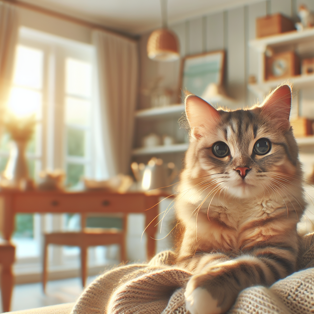 Whiskers the tabby cat enjoying morning sun