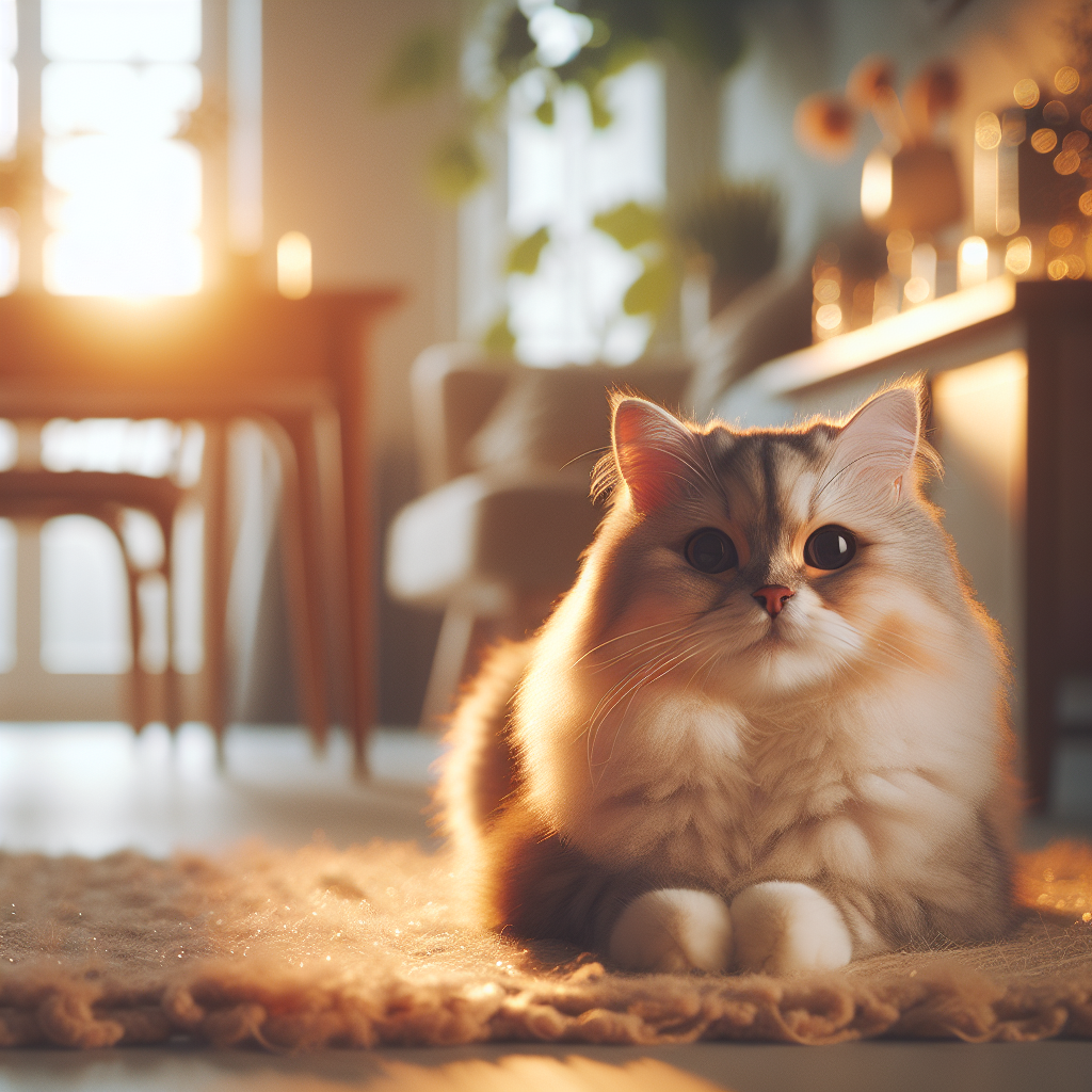 A gray tabby cat basking in a sunny spot on the floor.