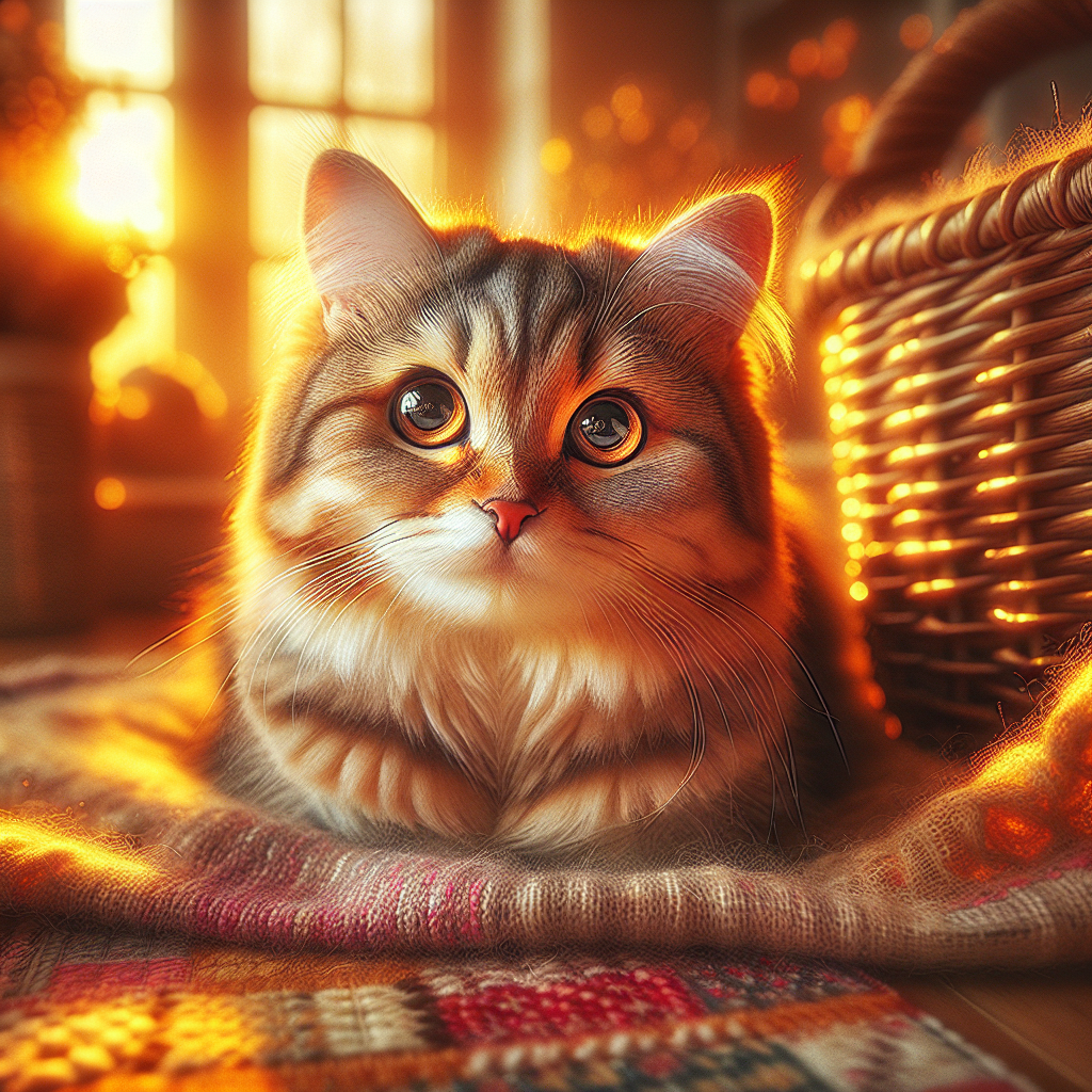 A content tabby cat bathed in morning sunlight