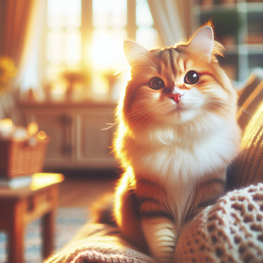 A fluffy tabby cat lounging on a sunny windowsill.