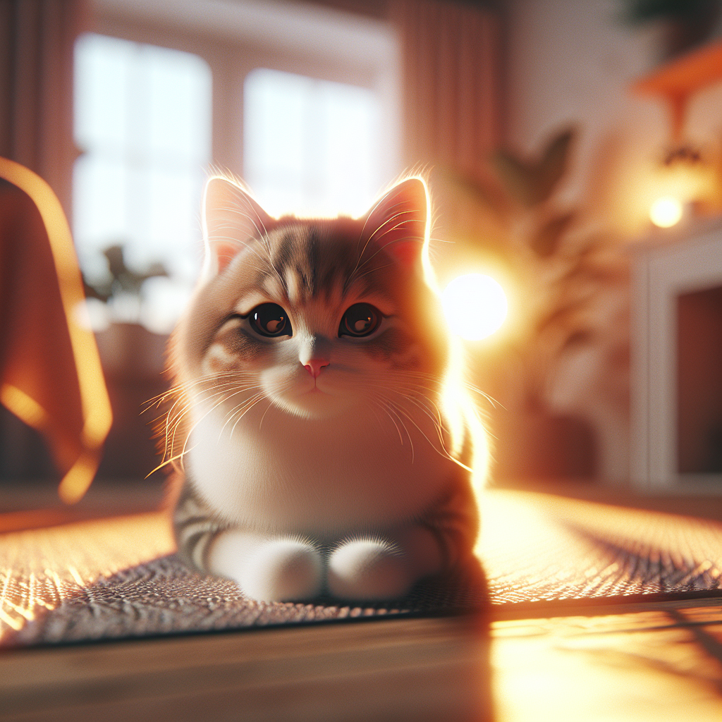 A tabby cat basking in the morning sun on a windowsill.