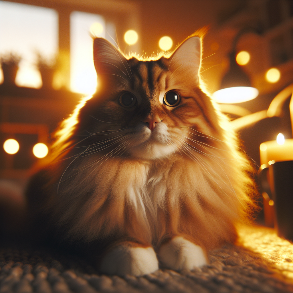 A gray and white cat exploring a moonlit garden
