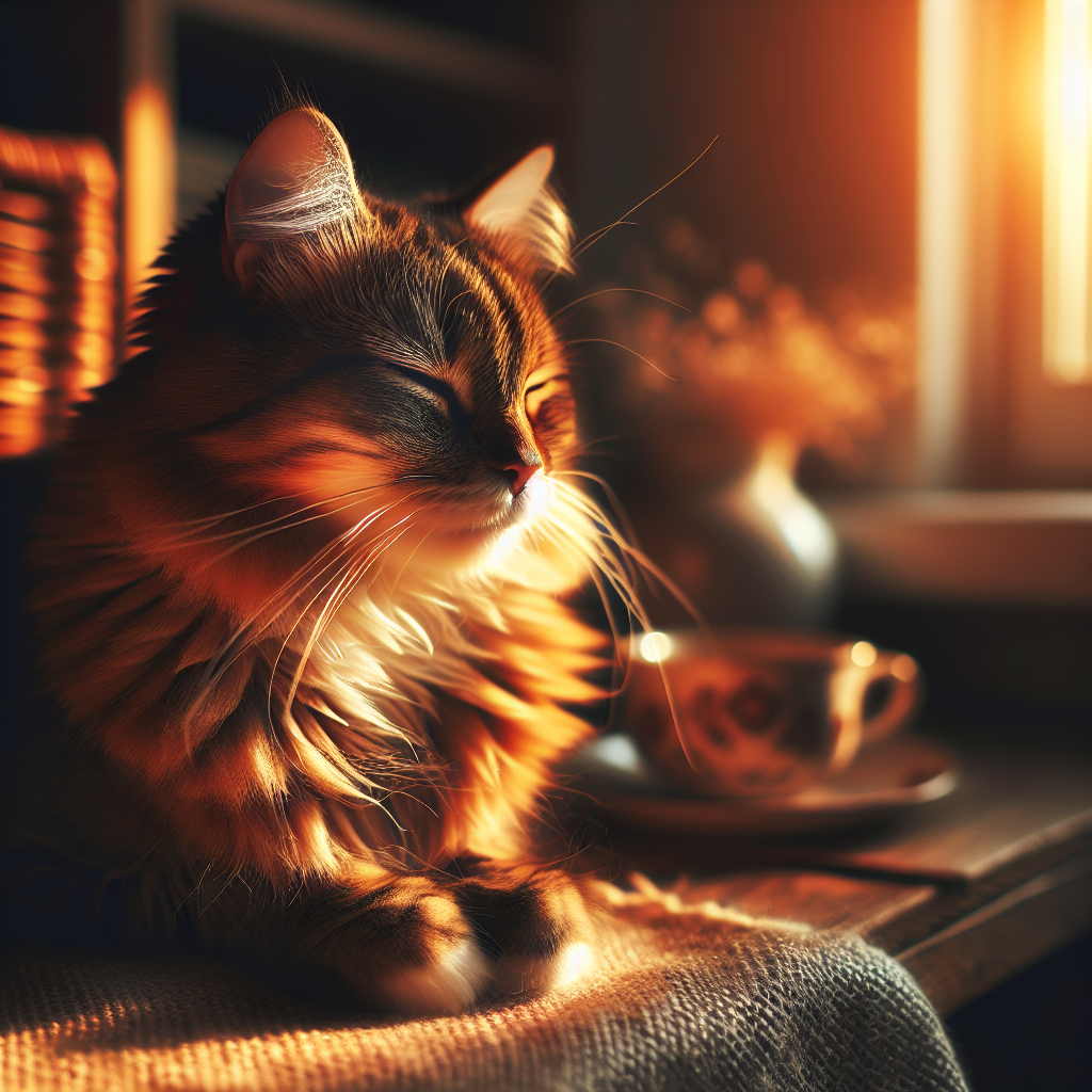 A tabby cat basking in a sunny window.