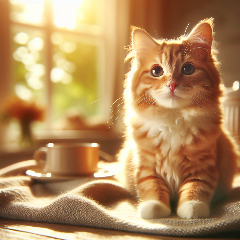 A tabby cat stretching on a windowsill with morning light.