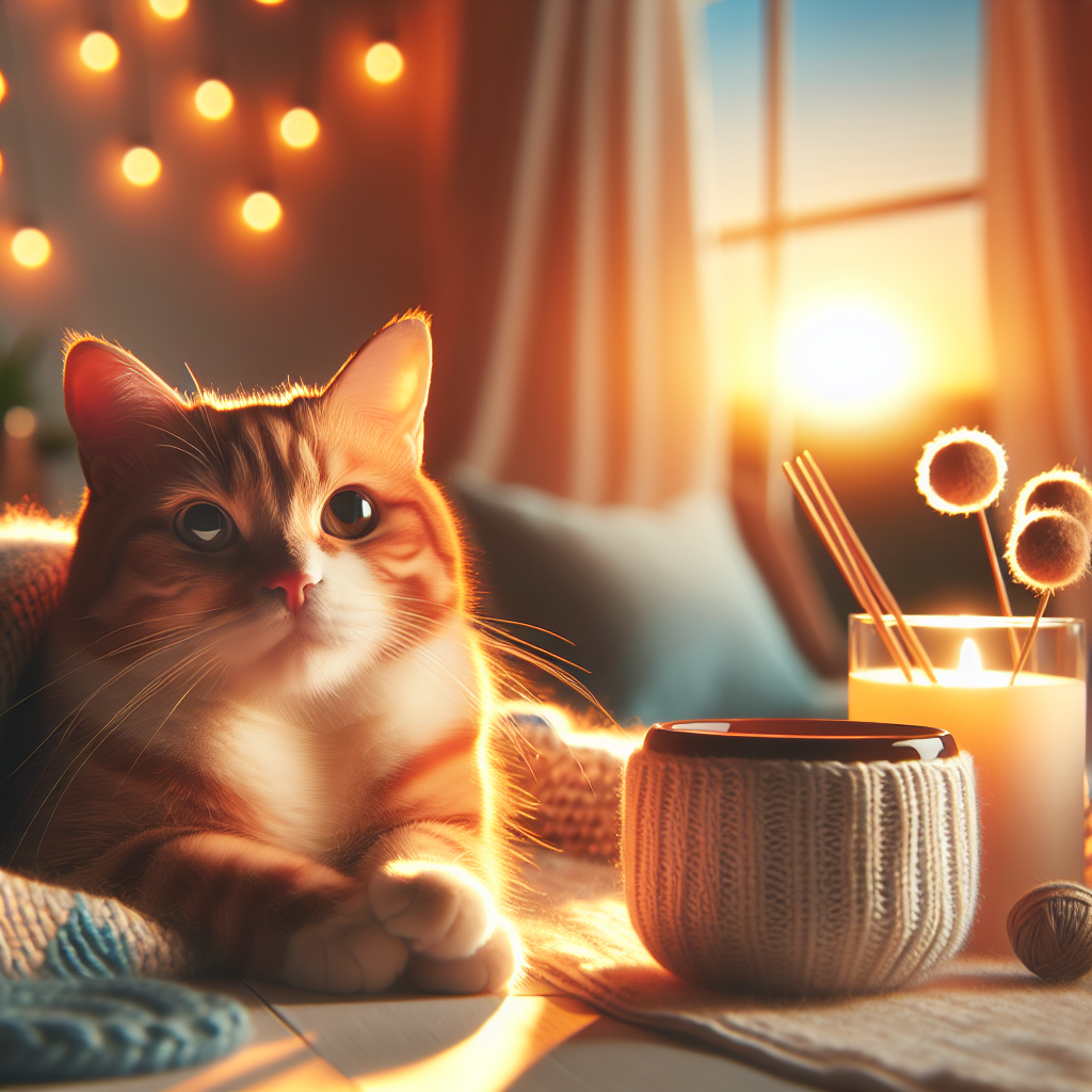 A tabby cat exploring a moonlit garden.