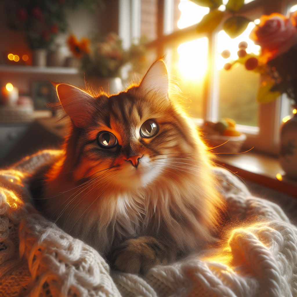 A ginger tabby cat and a white cat in a moonlit garden.
