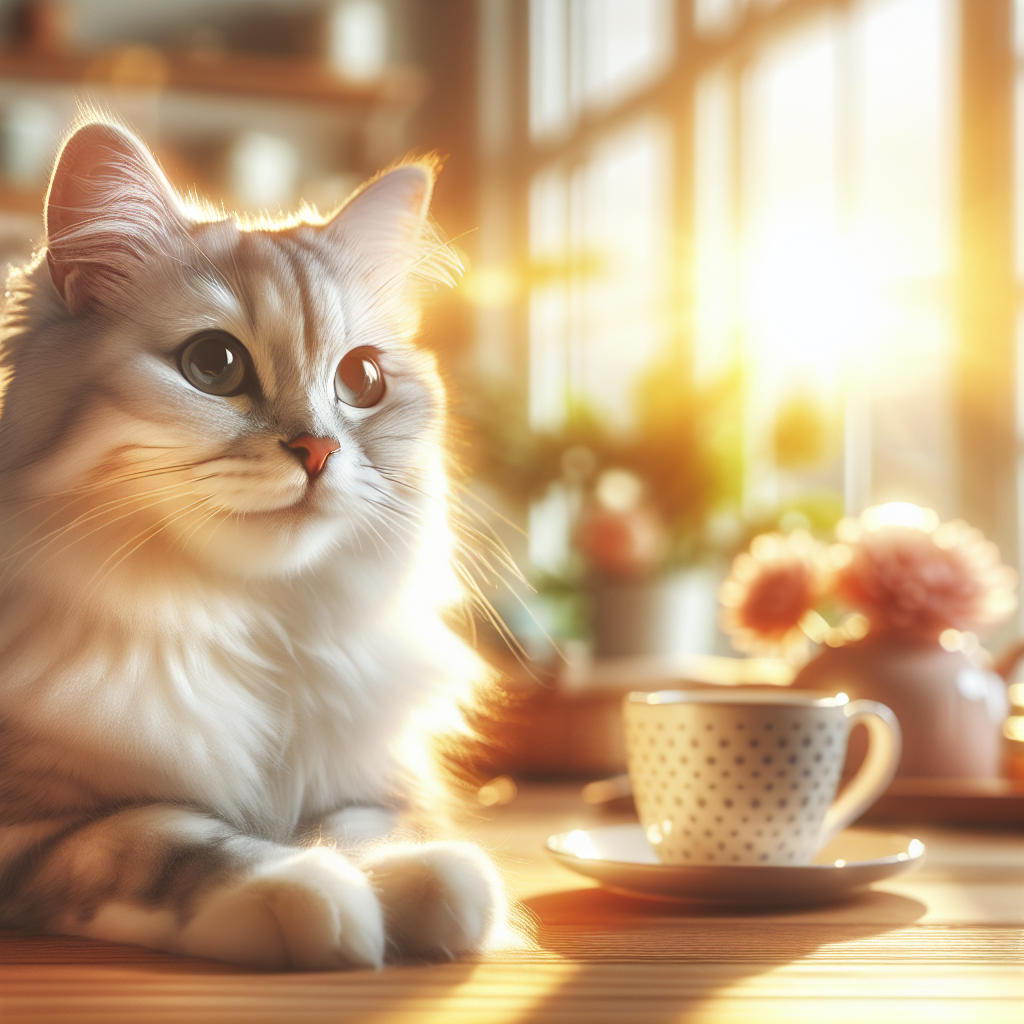 Tabby cat stretching luxuriously in the morning sun