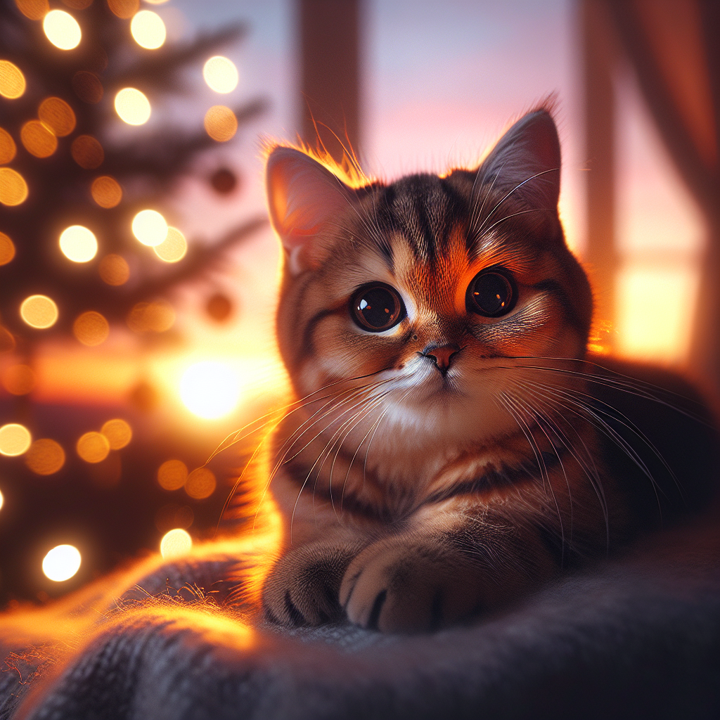 Tabby cat exploring a moonlit garden