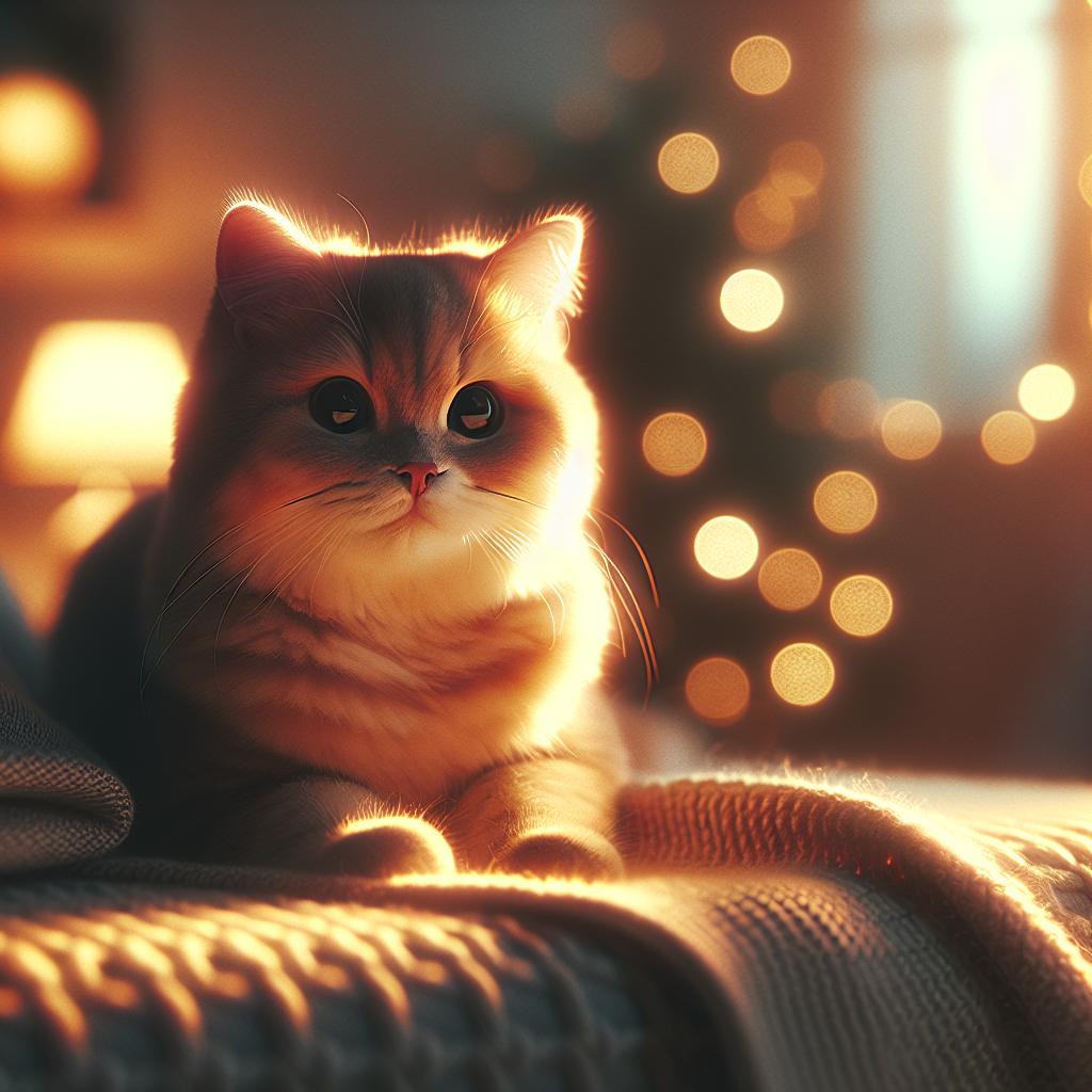A ginger tabby cat exploring a moonlit garden.