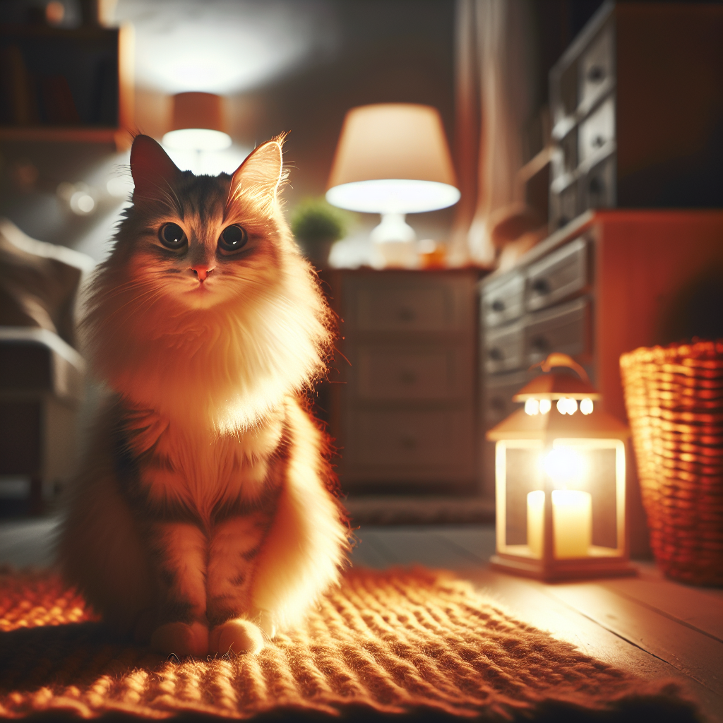 Whiskers the tabby cat exploring under moonlight