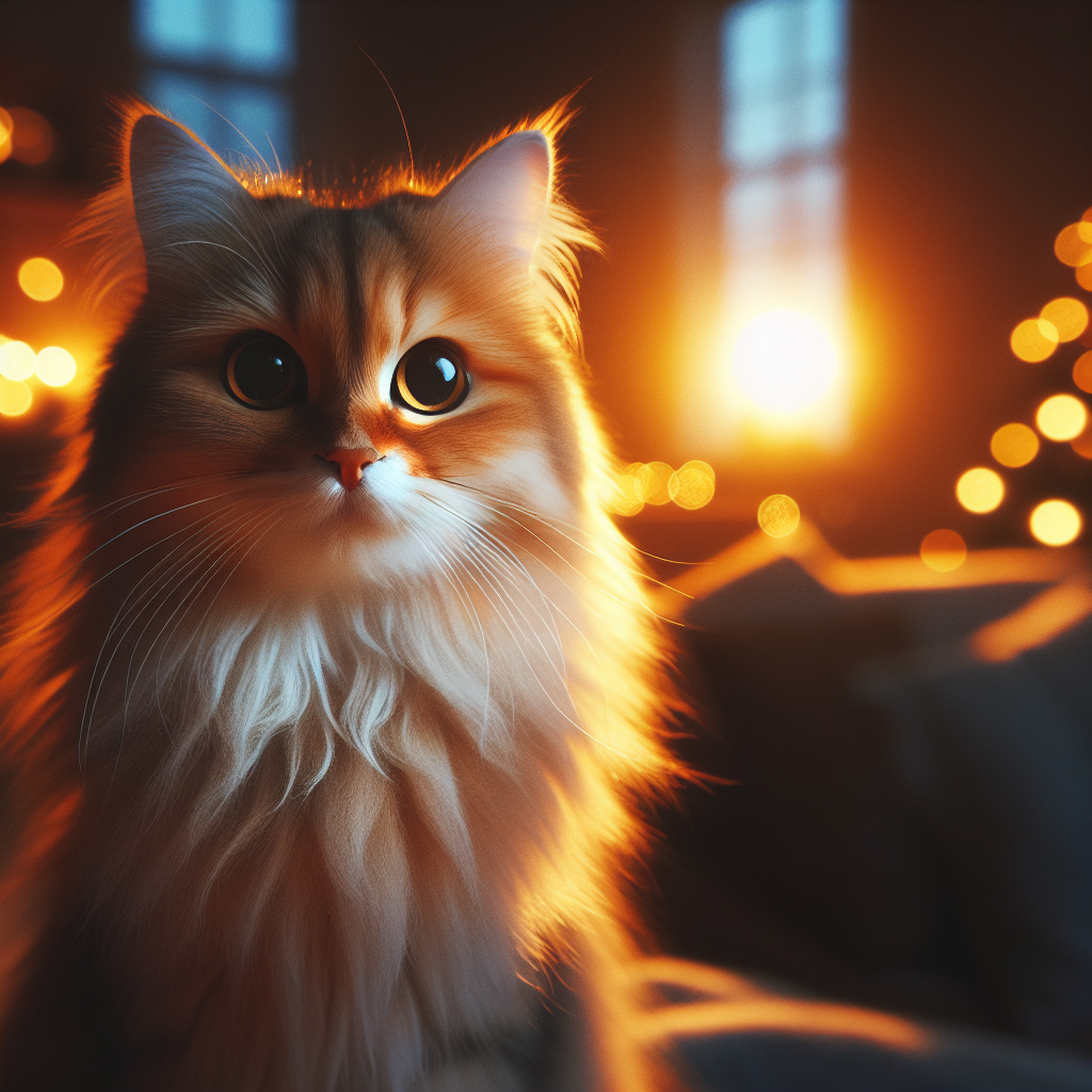 Whiskers the cat exploring a moonlit garden