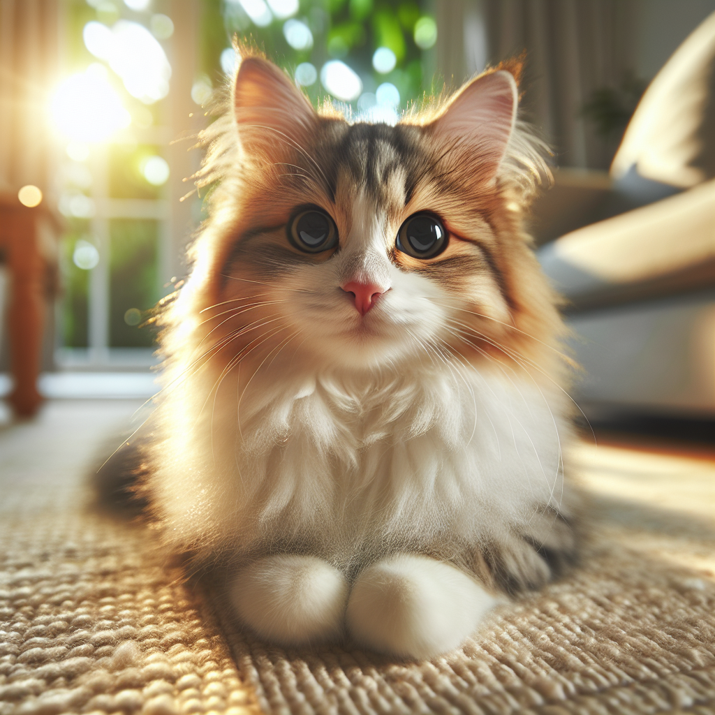 A tabby cat napping in a sunny spot on the floor