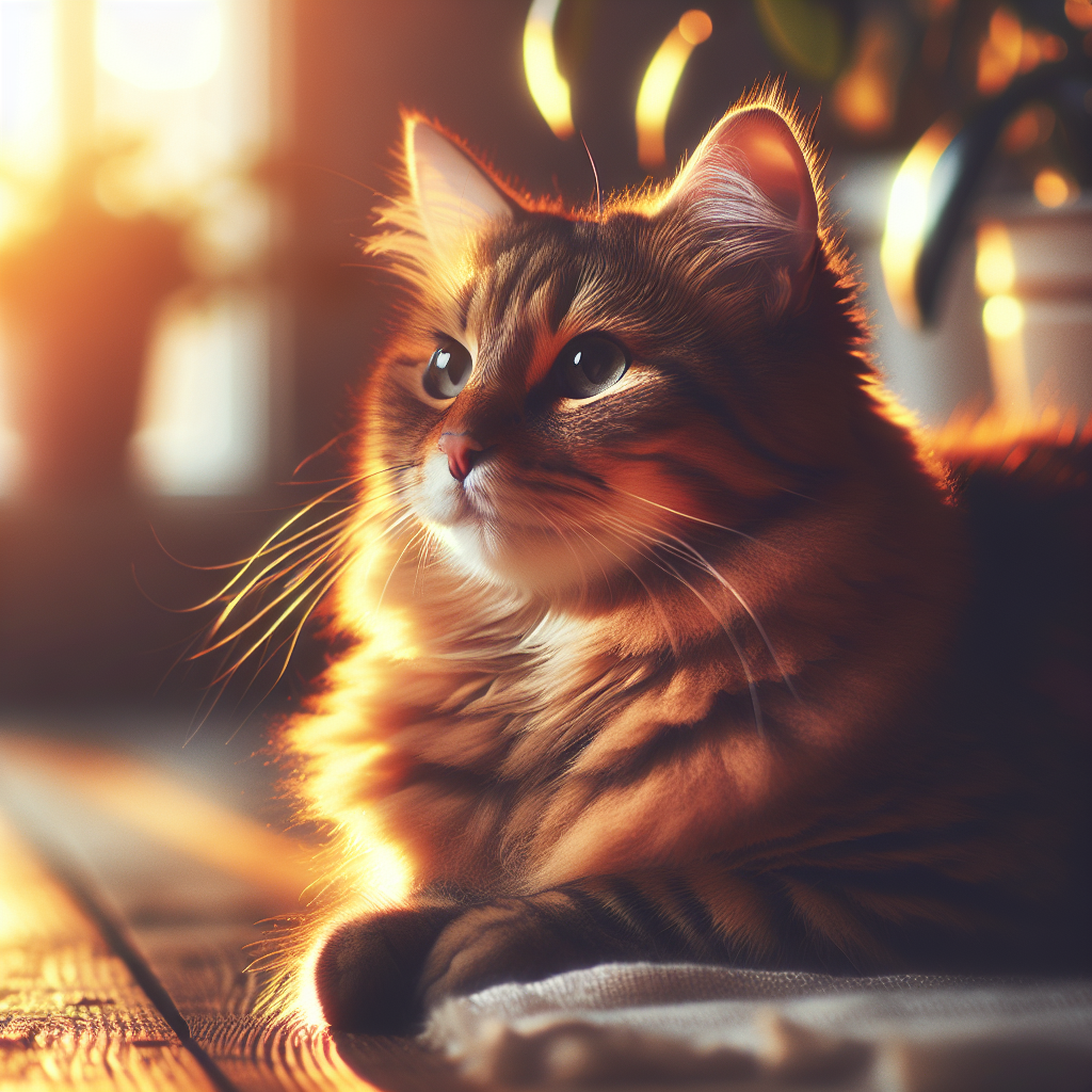 A tabby cat enjoying the morning sun on a window sill