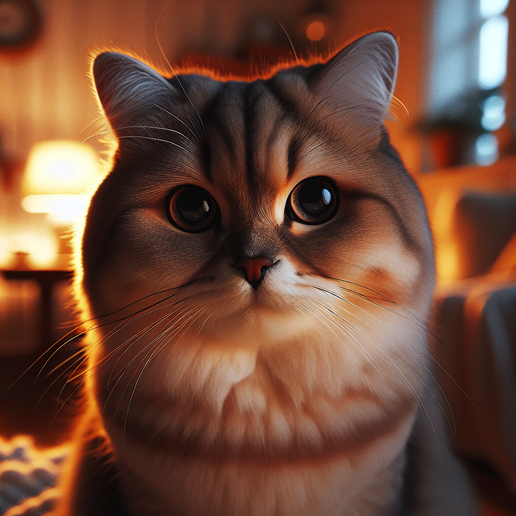 A curious tabby cat exploring under the moonlight.
