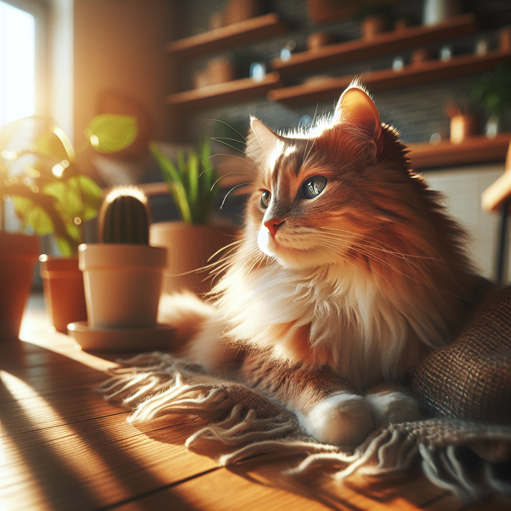 Whiskers the tabby cat napping in a sunbeam.