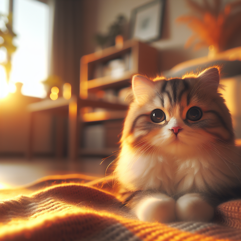 A cat lounging on a sunny windowsill, surrounded by warm light.
