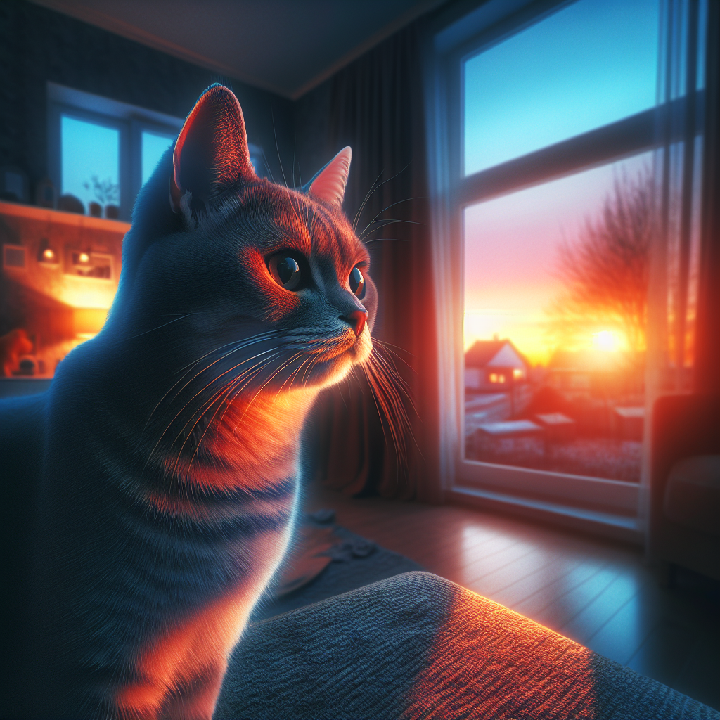A tabby cat exploring a moonlit garden at night