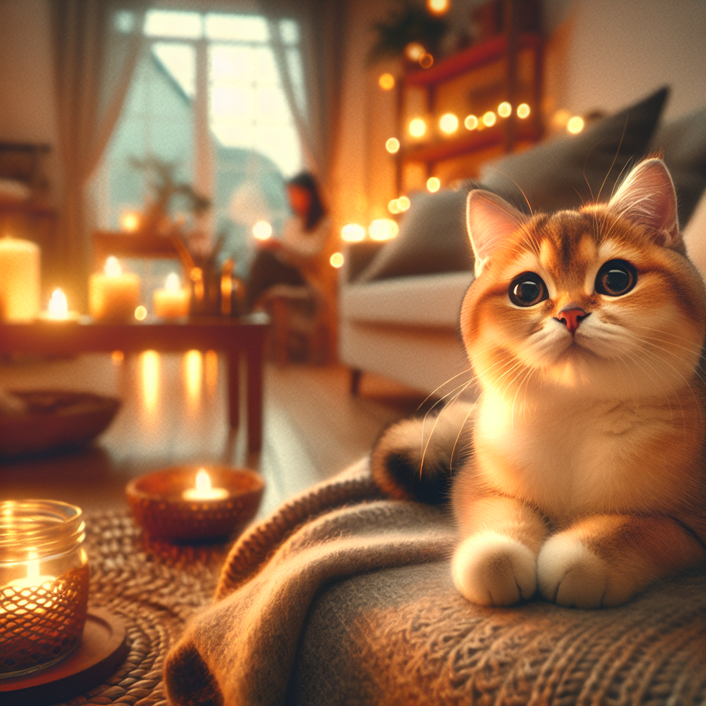 Tabby cat with emerald eyes exploring a moonlit garden.
