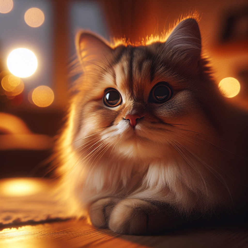 A curious tabby cat exploring a moonlit garden.