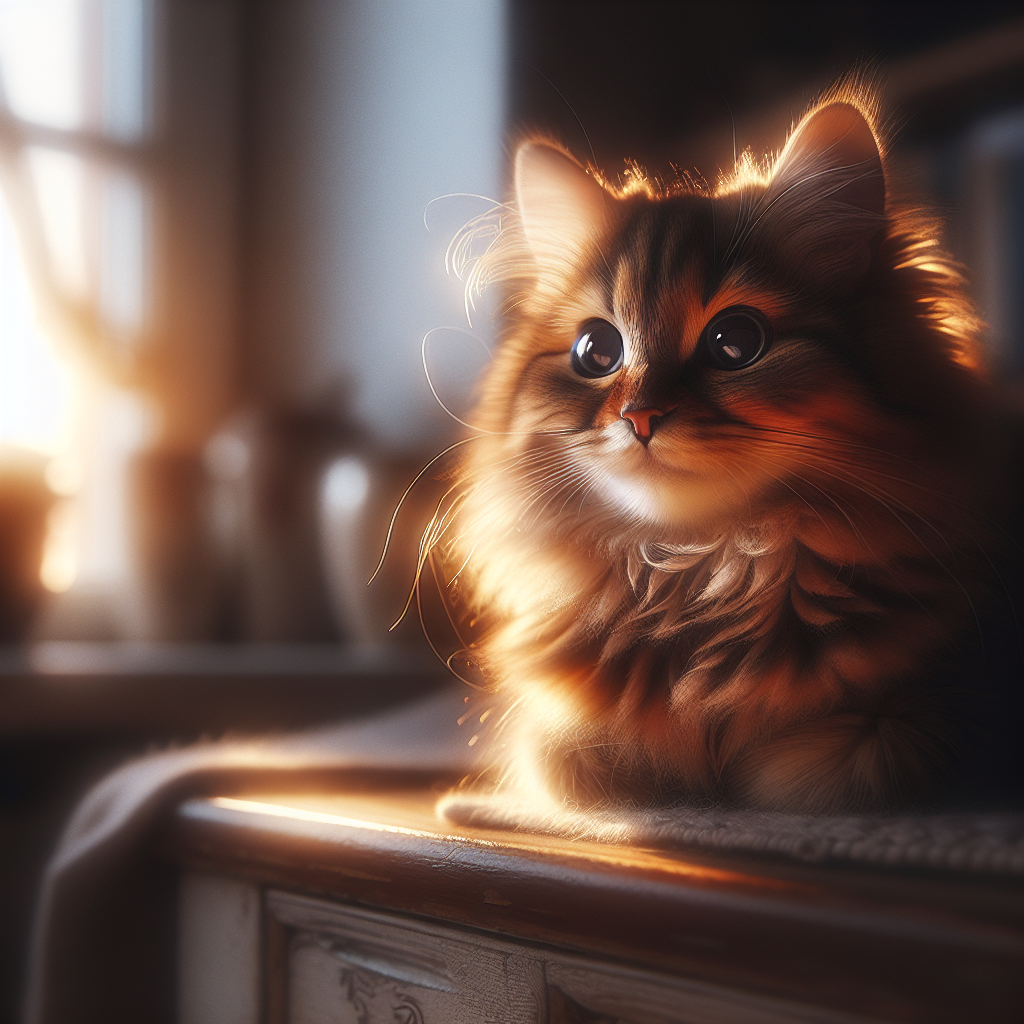 A tabby cat exploring a twilight garden.