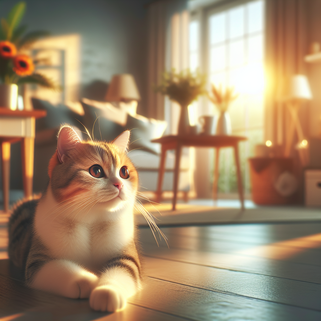A fluffy tabby cat enjoying the morning sun on a windowsill.