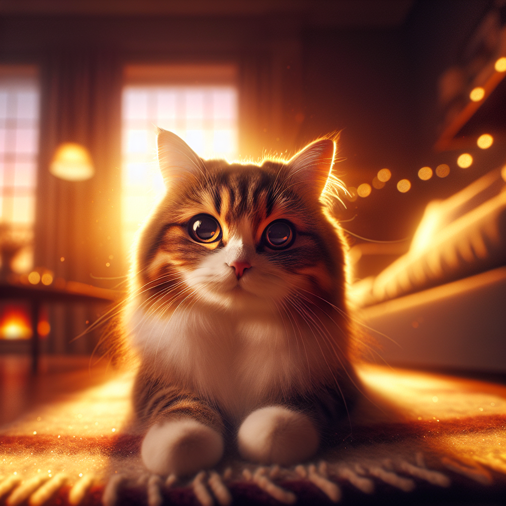 A tabby cat exploring a moonlit garden