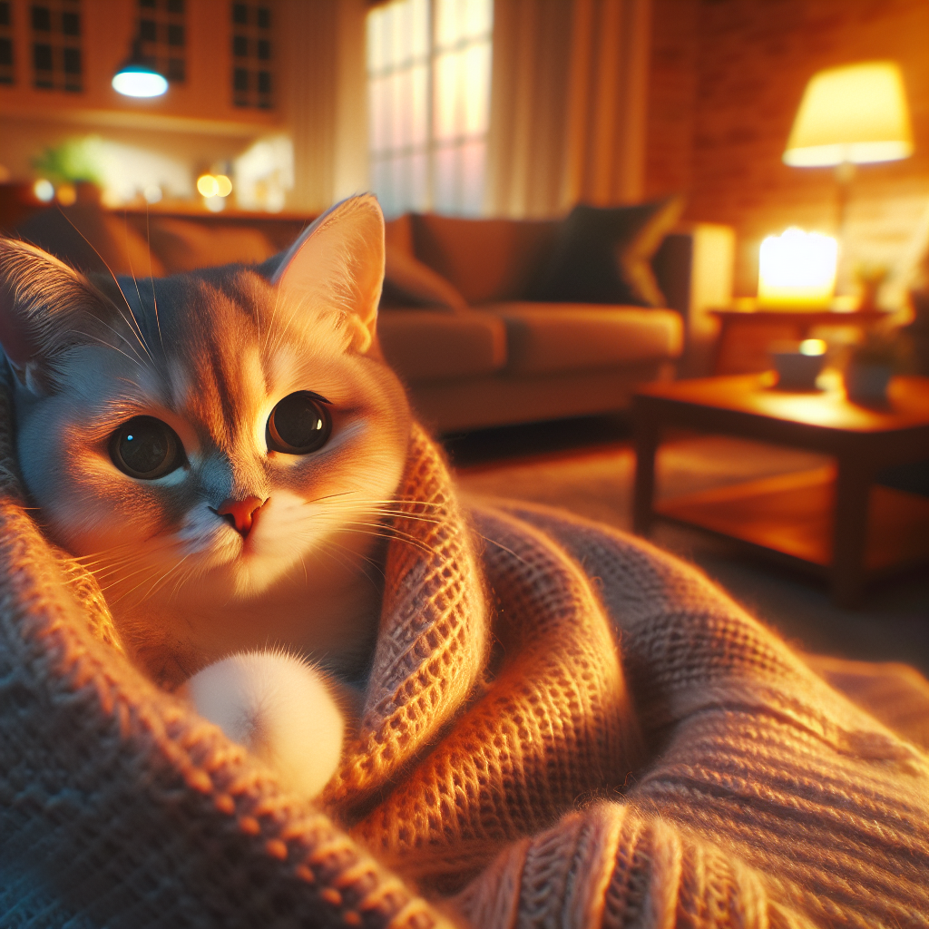 A fluffy gray tabby cat under the moonlight