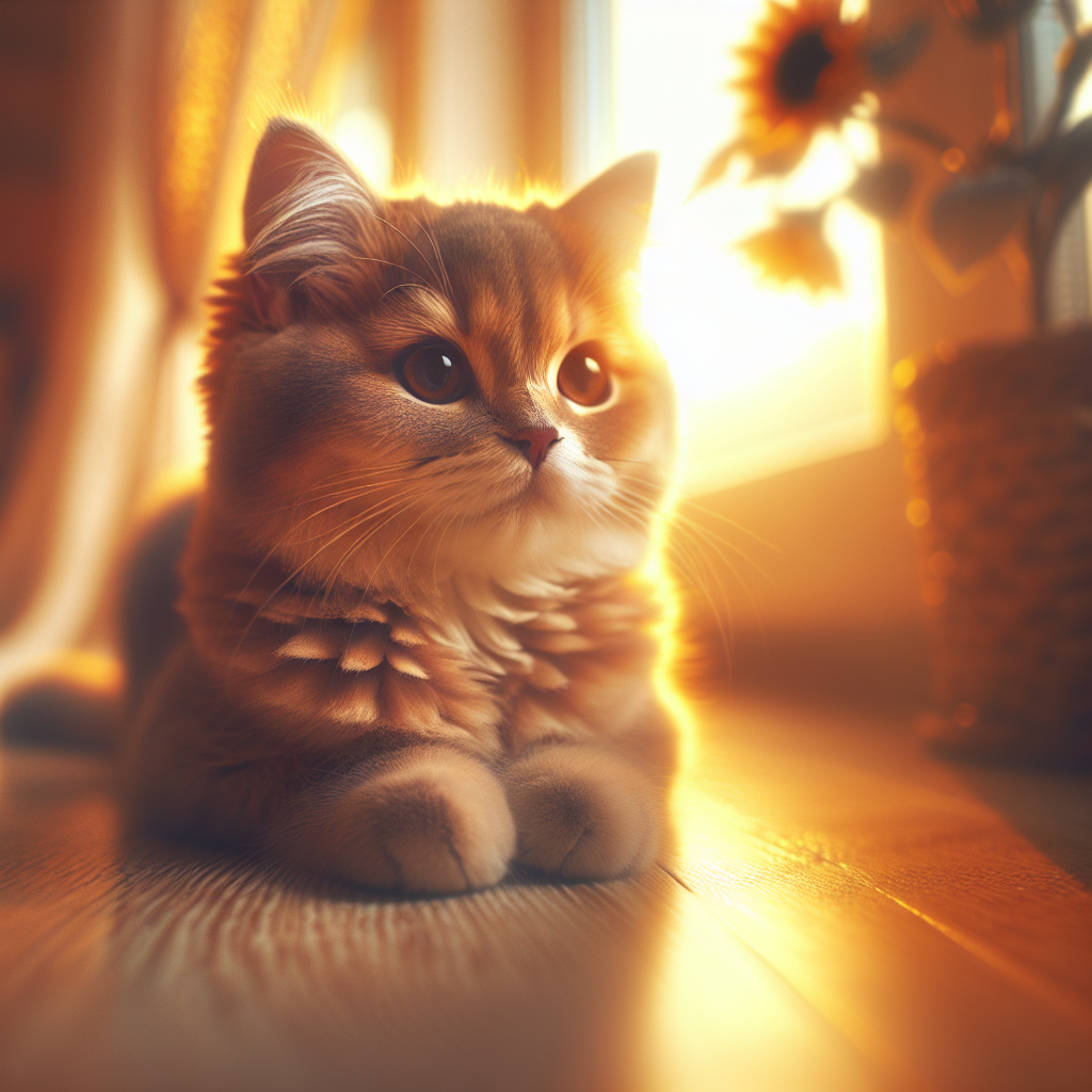 Tabby cat relaxing on a sunny window sill