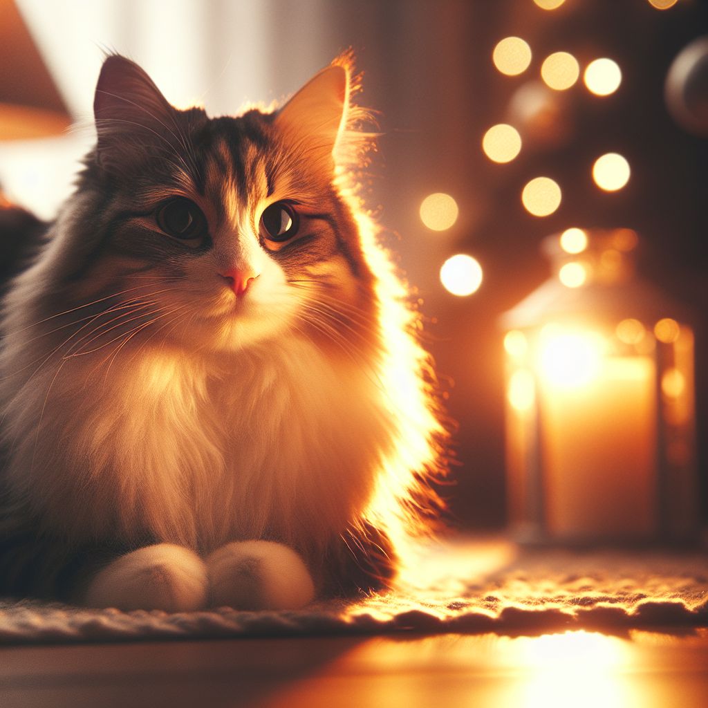 Cat exploring a garden under the starry twilight sky