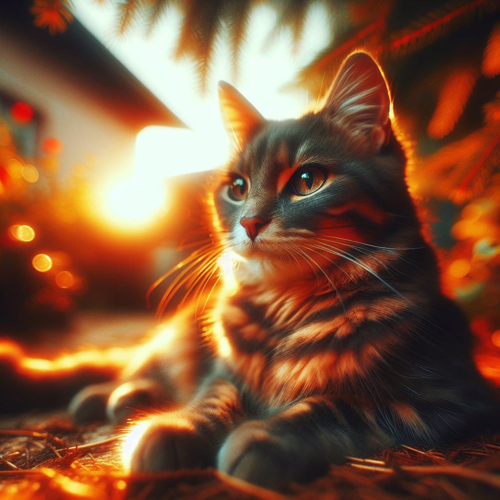 Tabby cat basking in sunlight on a window sill.