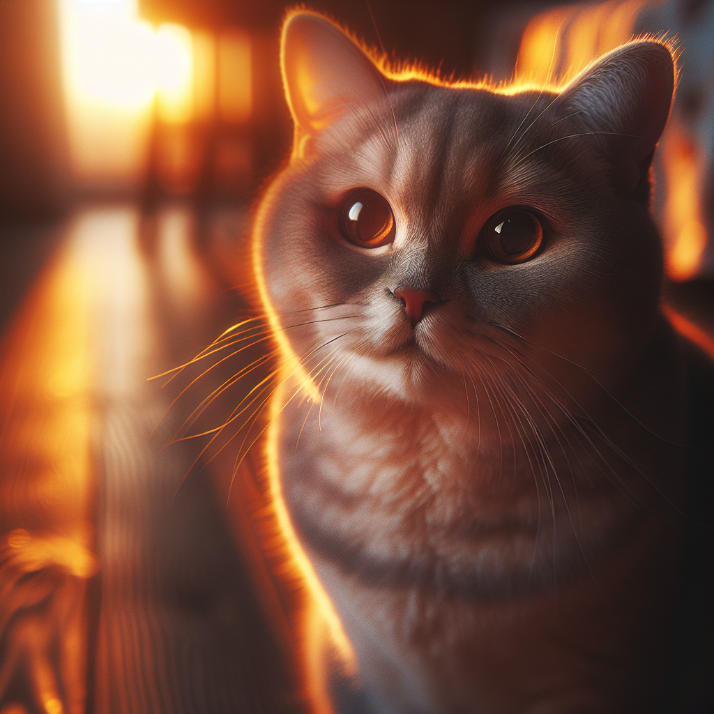 A tabby cat under the moonlight, exploring a garden.
