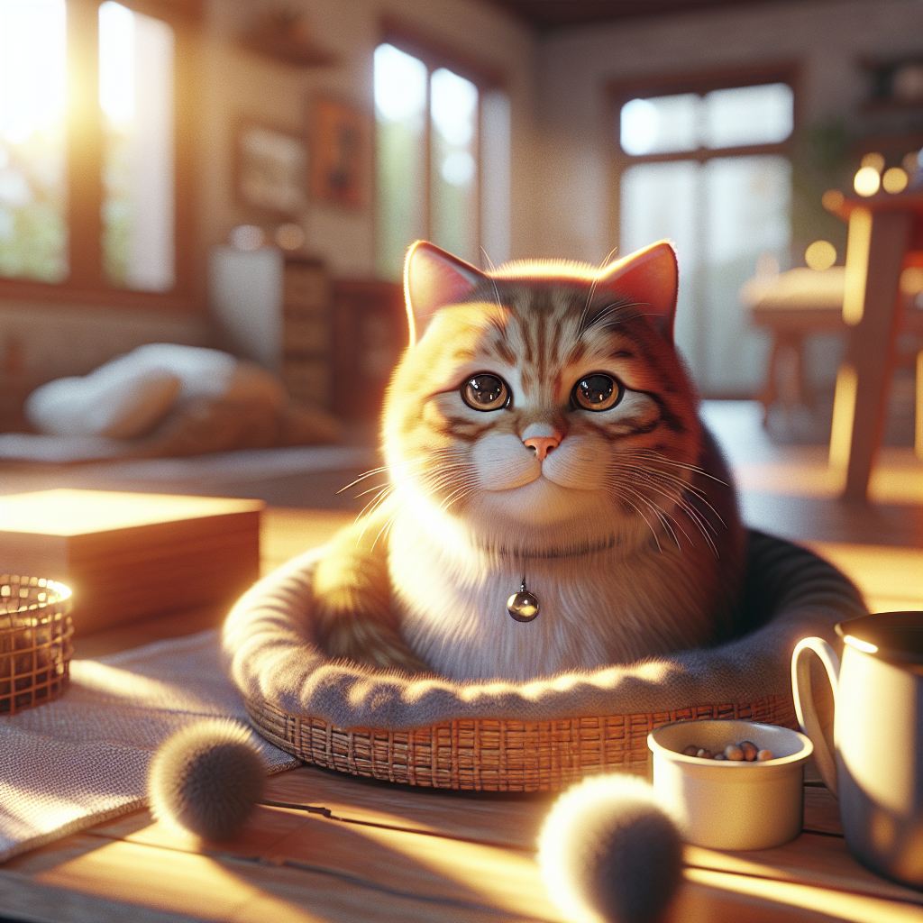 A tabby cat basking in morning sunlight by a window.