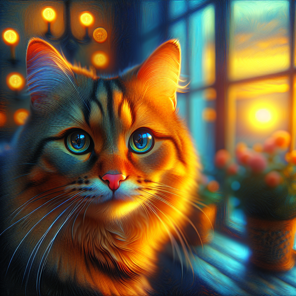 A tabby cat exploring a moonlit garden