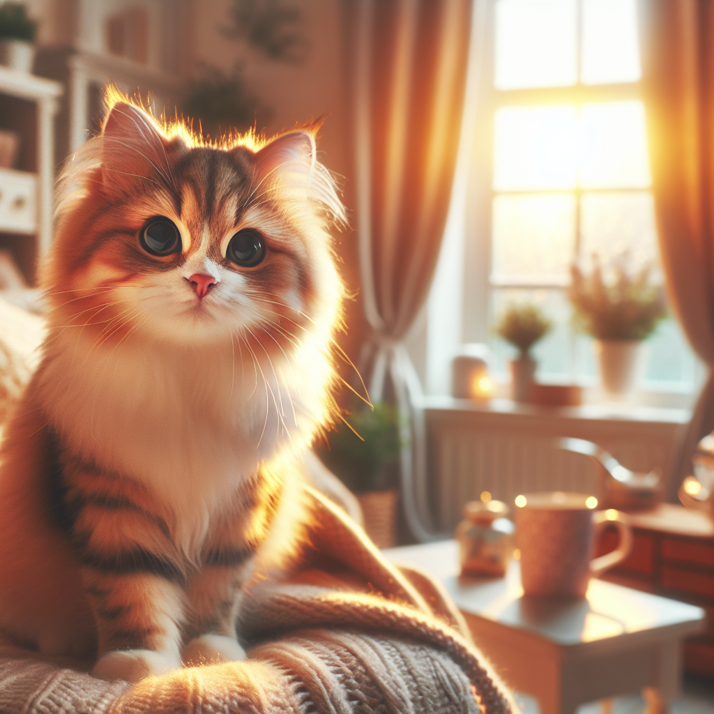 Whiskers the cat basking in morning sunlight