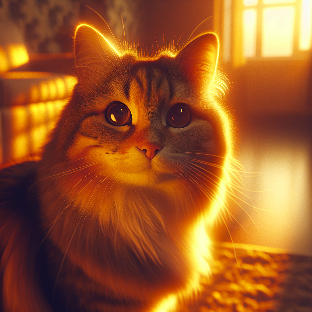 A tabby cat basking in morning sunlight on a windowsill.