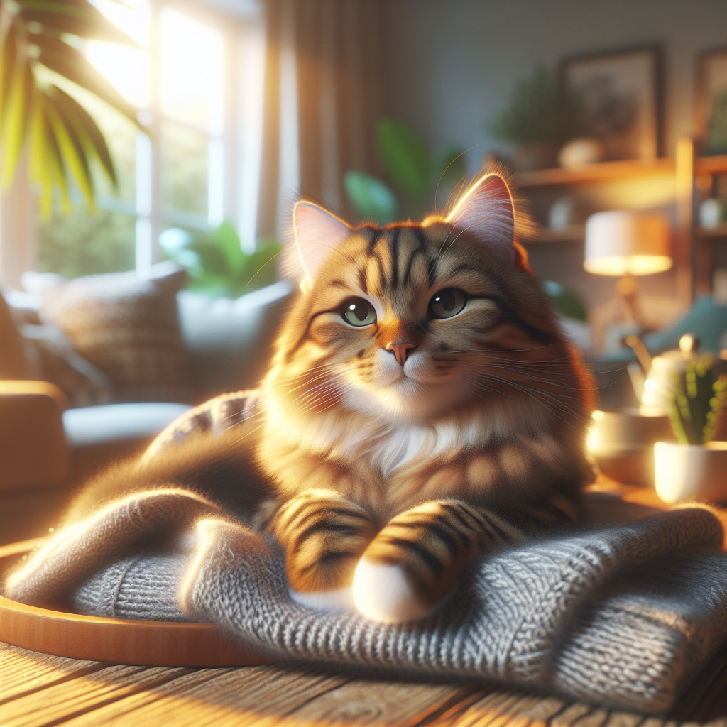 Whisker the tabby cat lounging in a sunny patch