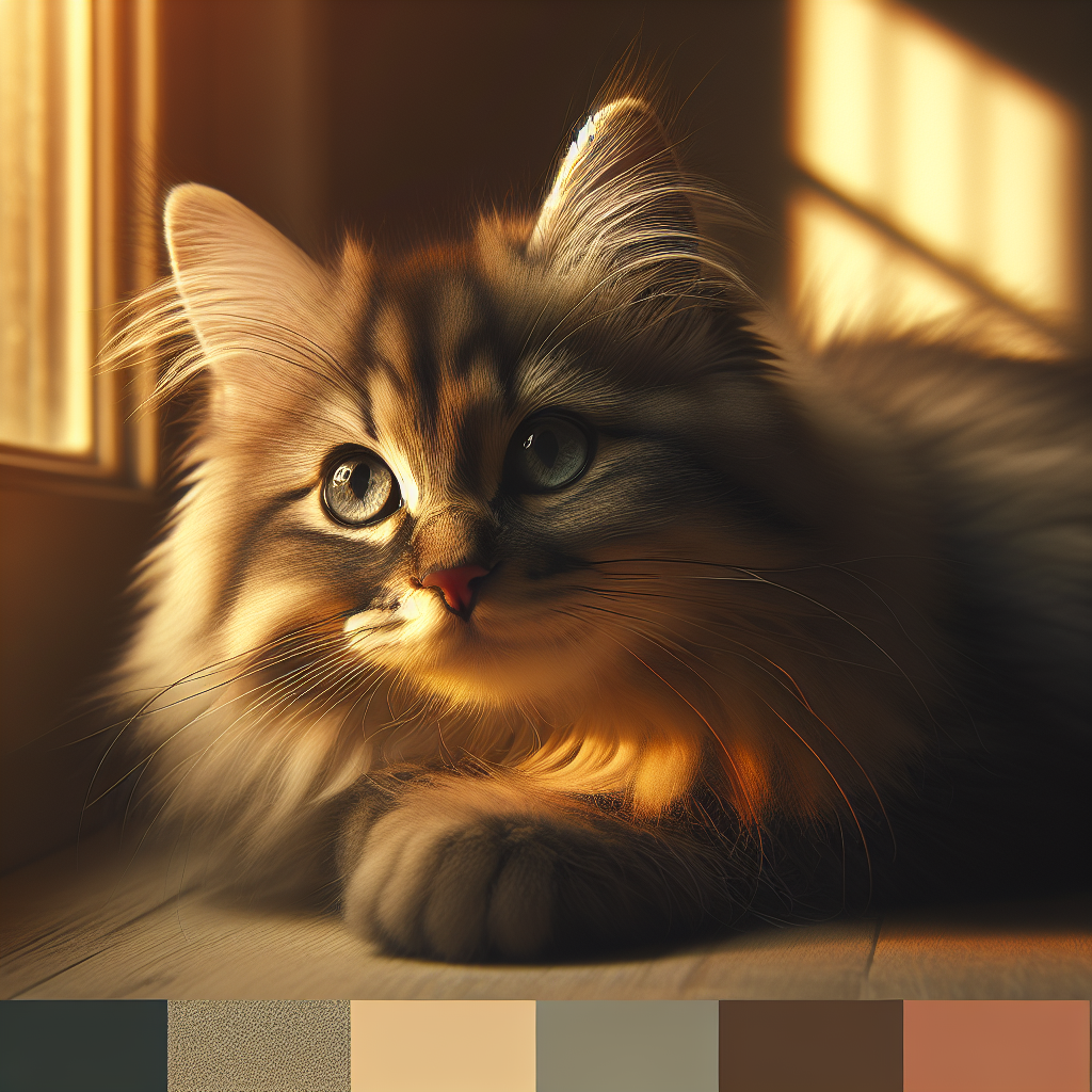 A tabby cat napping in a sunbeam by a window.