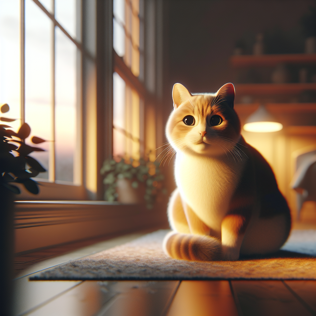 Tabby cat with green eyes exploring a garden at night