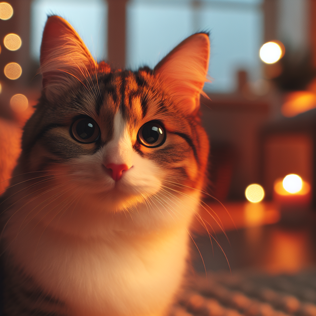 A tabby cat exploring a moonlit garden