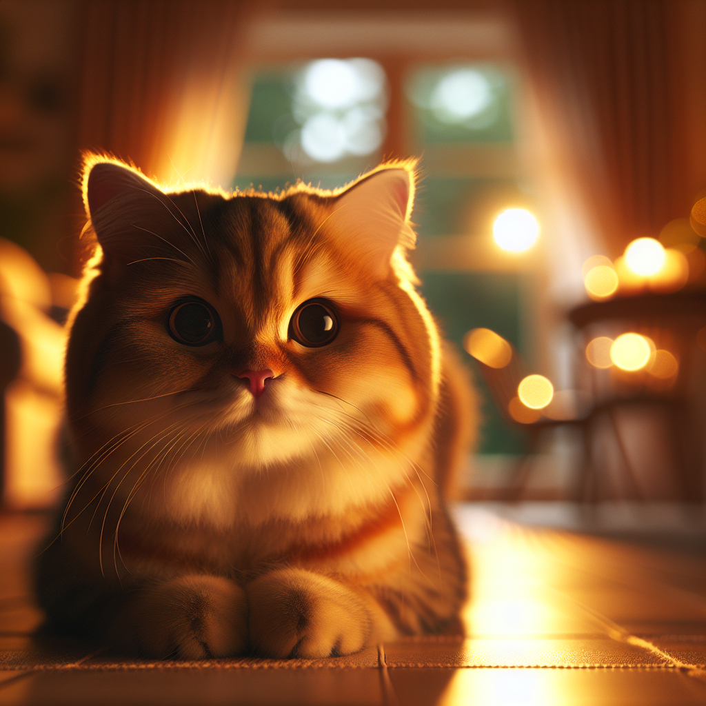A curious tabby cat exploring a moonlit garden