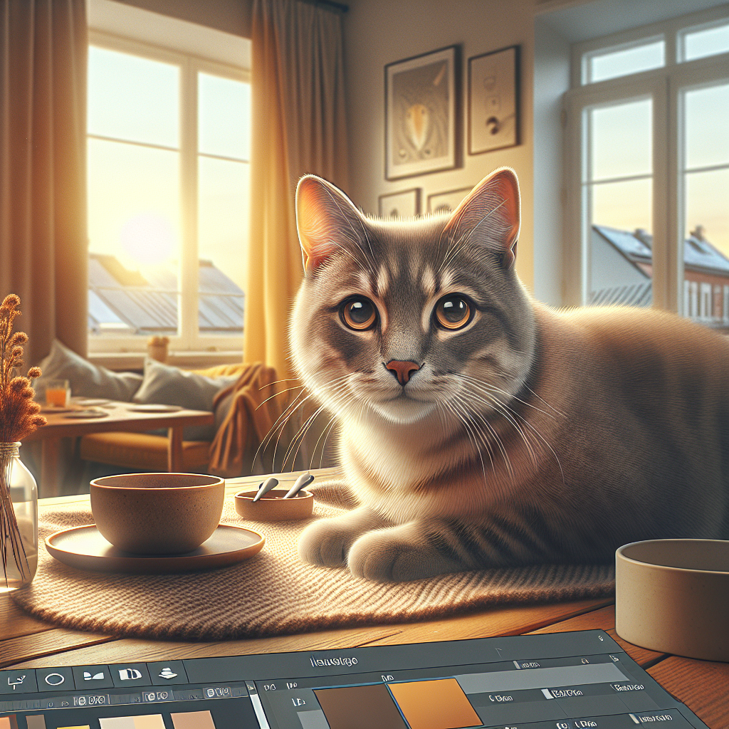 Tabby cat basking in the sunlight on a windowsill.