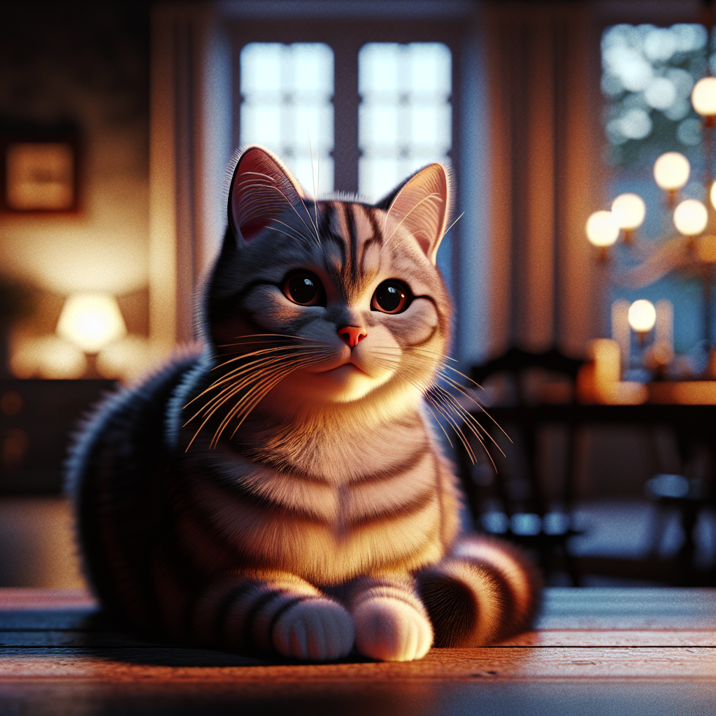A fluffy tabby cat basking in the sunlight by the window.